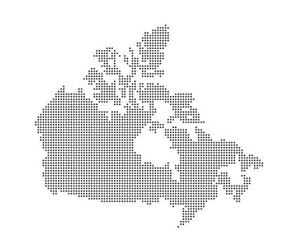 Canada Map Dots Halftone Style Vector Stock Illustration