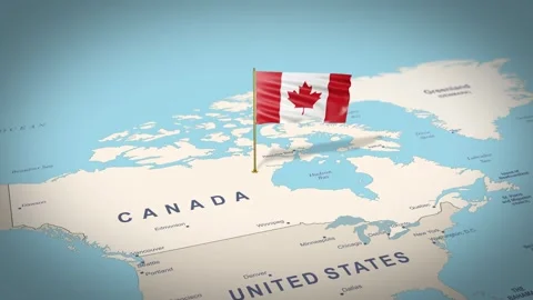 Canada Map Flag 4K Loop Vídeos de archivo 314825797