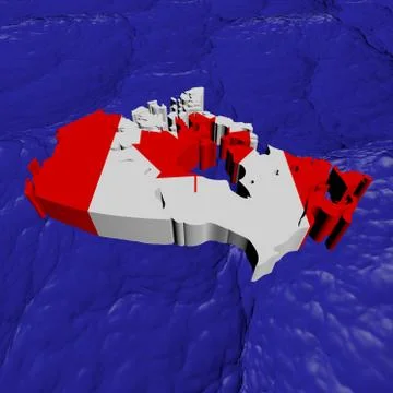 Canada map flag in abstract ocean illustration Ilustração Stock