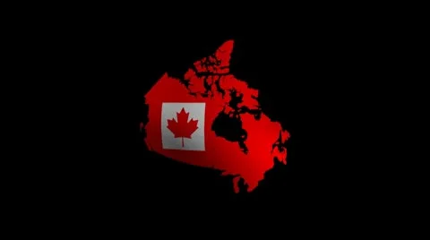 Canada map flag with alpha channel Video stock 8944921