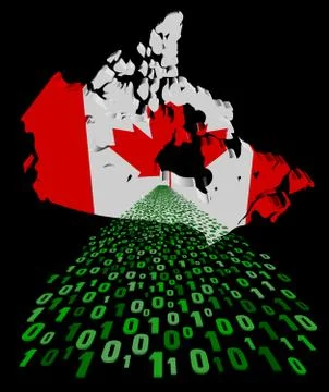 Canada map flag with binary foreground illustration Illustrazione stock