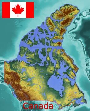 Canada map flag coat Stock Illustration