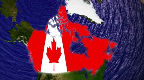 Canada map flag Stock Footage 8926617