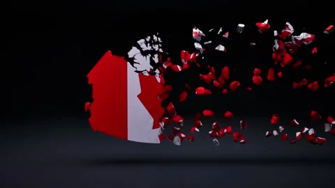 Canada Map With Flag Stock Footage 323760135