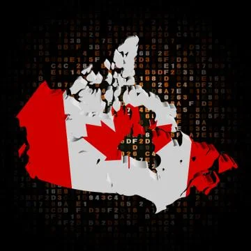 Canada map flag on hex code illustration Stock Illustration
