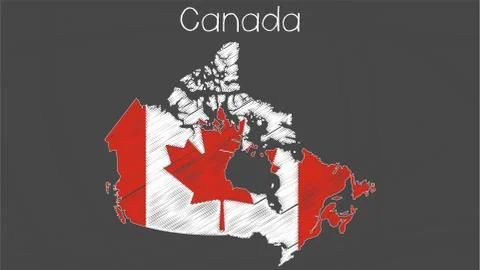 Canada map-flag illustration Stock Illustration