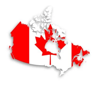 Canada map with the flag inside Stock Illustration