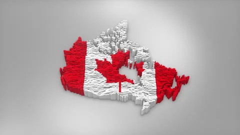 Canada Map with Flag Intro Background Stock Footage 315162336