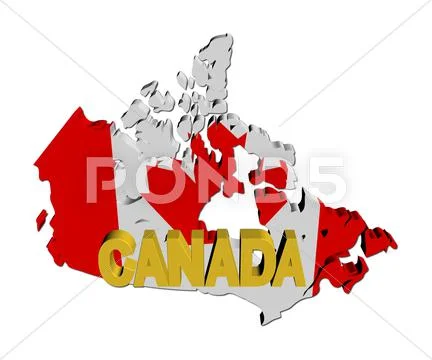 Canada map flag with text illustration Stock Illustration
