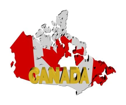 Canada map flag with text illustration Stock Illustration
