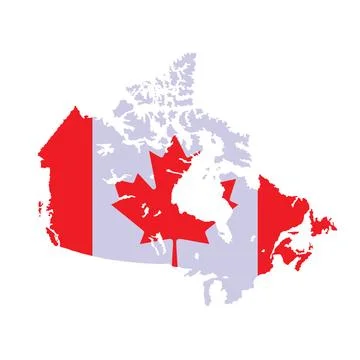 Canada map flag vector silhouette illustration Stock Illustration