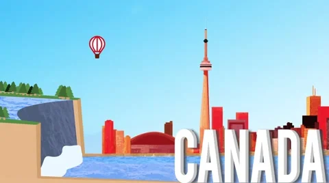 Canada Map Graphic Stock Footage