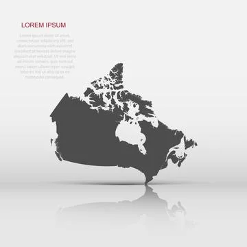 Canada map icon in flat style. Canada illustration pictogram. Country geogr.. Ilustración de archivo