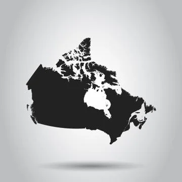 Canada map icon. Flat vector illustration. Canada sign symbol with shadow on  Ilustración de archivo
