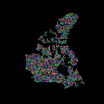 Canada map. Isolated on black background. Vector illustration. 库存插图