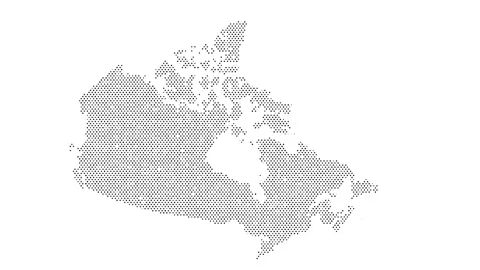 Canada map from particles, dots. Digital silhouette. Abstract animation bac.. Stock Footage 256045079