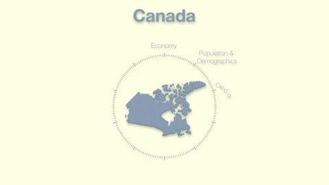 Canada MAP revealingmotion graphics data elements Stock Footage 339863886