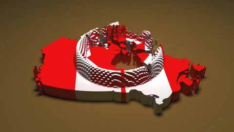 Canada Map - Ripple Effect Stock Footage 330488091