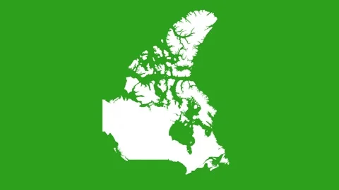 Canada Map Showing All Provinces or Regions On Green Screen Animation 4K Stock-Footage 331350940