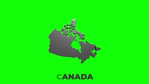 Canada Map Showing Up Intro By Regions 4k animated Canada map intro background Stock Footage 153820563