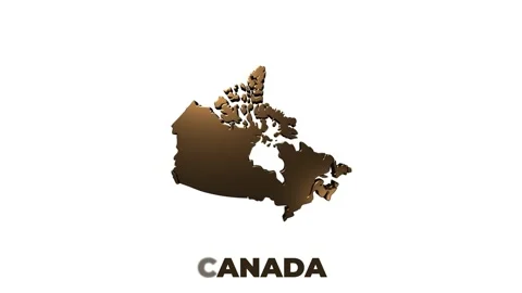 Canada Map Showing Up Intro By Regions 4k animated Canada map intro background Видео 153822600