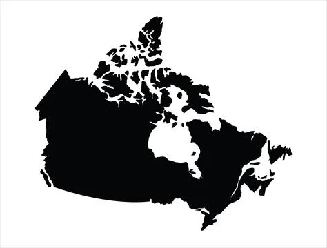 CANADA MAP SILHOUETTE VECTOR ART Stock Illustration