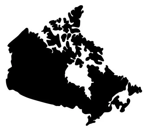 Canada map silhouette vector solated Stock Illustration