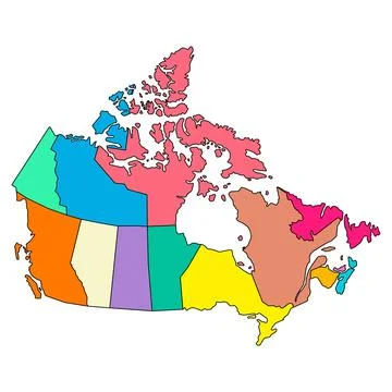 Canada map symbol shape, travel web flat concept icon vector illustration Stock Illustration