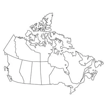 Canada map symbol shape, travel web flat concept icon vector illustration Stock Illustration