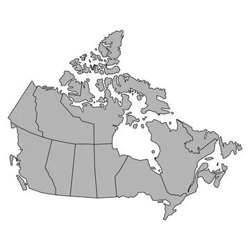 Canada map symbol shape, travel web flat concept icon vector illustration Ilustración de archivo