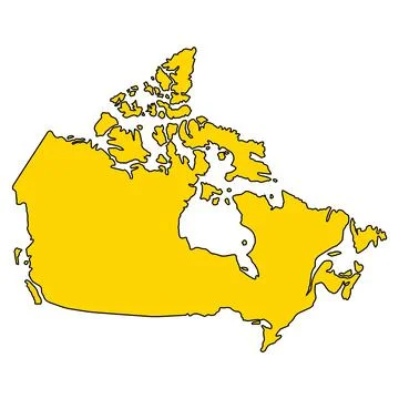 Canada map symbol shape, travel web flat concept icon vector illustration Ilustración de archivo