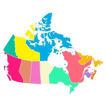Canada map symbol shape, travel web flat concept icon vector illustration Stock Illustration
