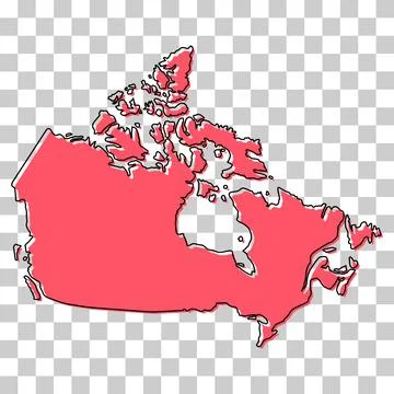 Canada map symbol shape, travel web flat concept icon vector illustration Stock Illustration