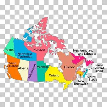 Canada map symbol shape, travel web flat concept icon vector illustration Stock Illustration