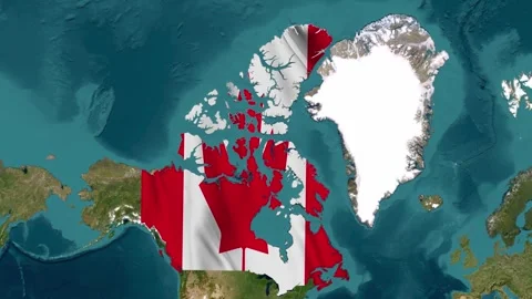 Canada map with waving flag Stock Footage 294128811