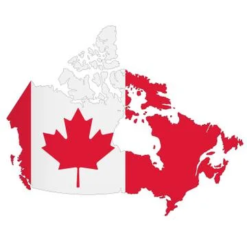 Canada map on white background with clipping path Stock Illustration