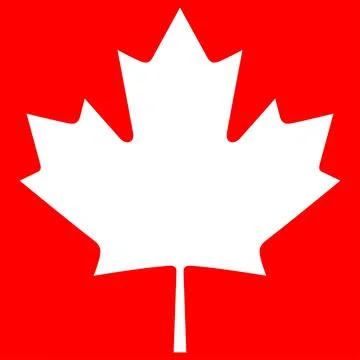 Canada maple icon on red background Stock Illustration