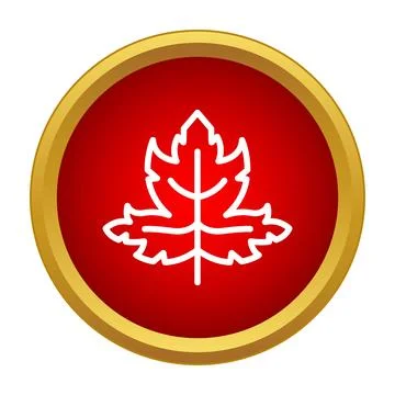 Canada maple leaf icon button representing autumn Stockillustratie