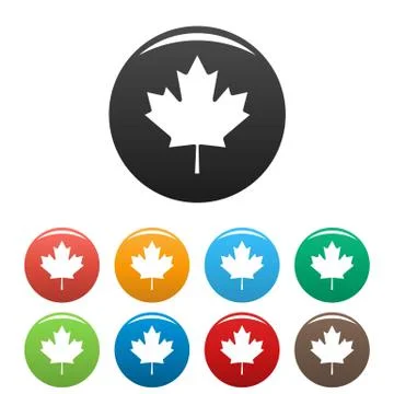 Canada maple leaf icons set vector simple 스톡 일러스트