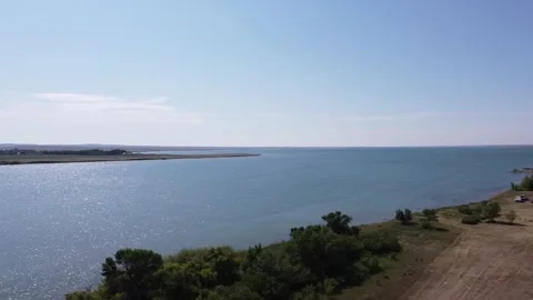 Canada McGregor Lake Drone Shot Provincial Recreation Area Alberta Stock Footage 248901682