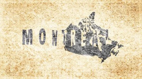Canada Montreal Typography Map Stock Illustration