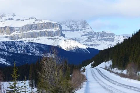 Canada mountain in winter Stock Photos