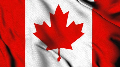 Canada National Flag with Red Maple Leaf Symbol Video stock 314393482