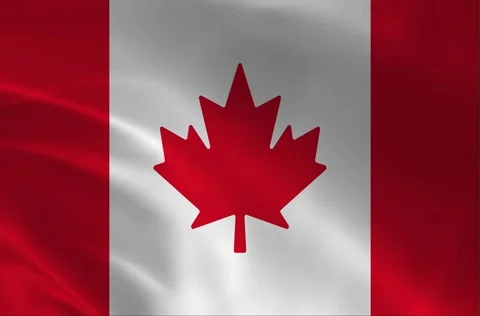 Canada National Flag Waving, 4K Seamless Loop Animation, Canadian Maple Lea.. Video stock 329053414