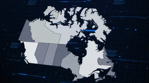 Canada network map 動画素材 87977344