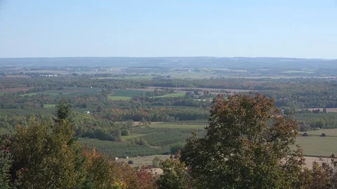 Canada Nova Scotia distant view across Annapolis Valley Stock Footage 85759656
