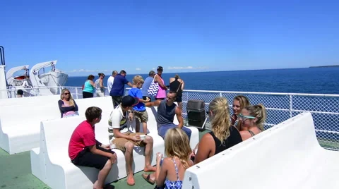 Canada Nova Scotia ferry from Nova Scotis to Prince Edward Island with guitar 動画素材 56660016