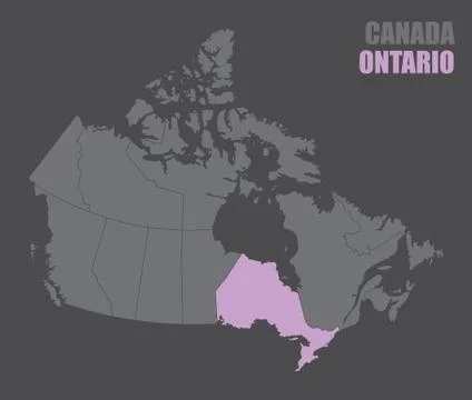 Canada Ontario map Stock Illustration