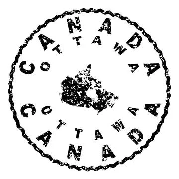 Canada Ottawa Seal Map Design Stock Illustration