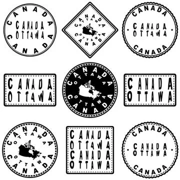 Canada Ottawa Seal Map Design Illustration